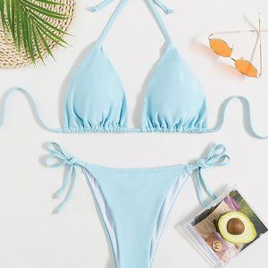Blue String Cheeky Bikini